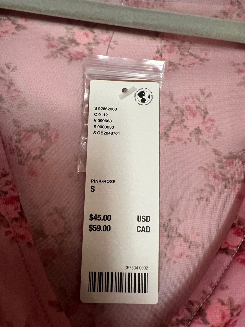 Floral Pink Button-Front Puff Sleeve Top - Picture 2 of 4